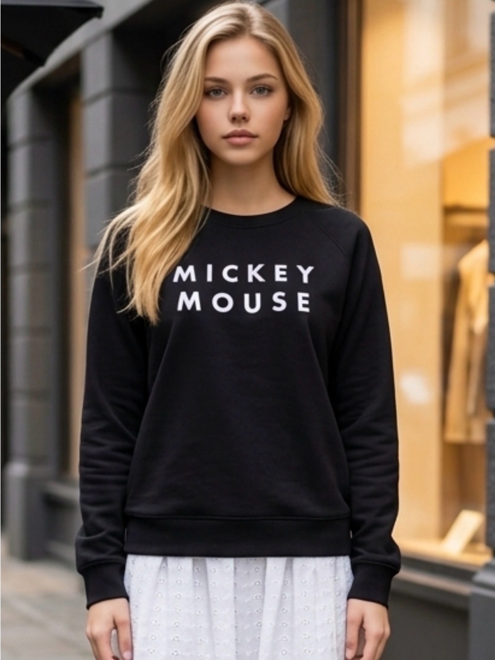 Frank & Oak Black Sweatshirt with Mustard Trim